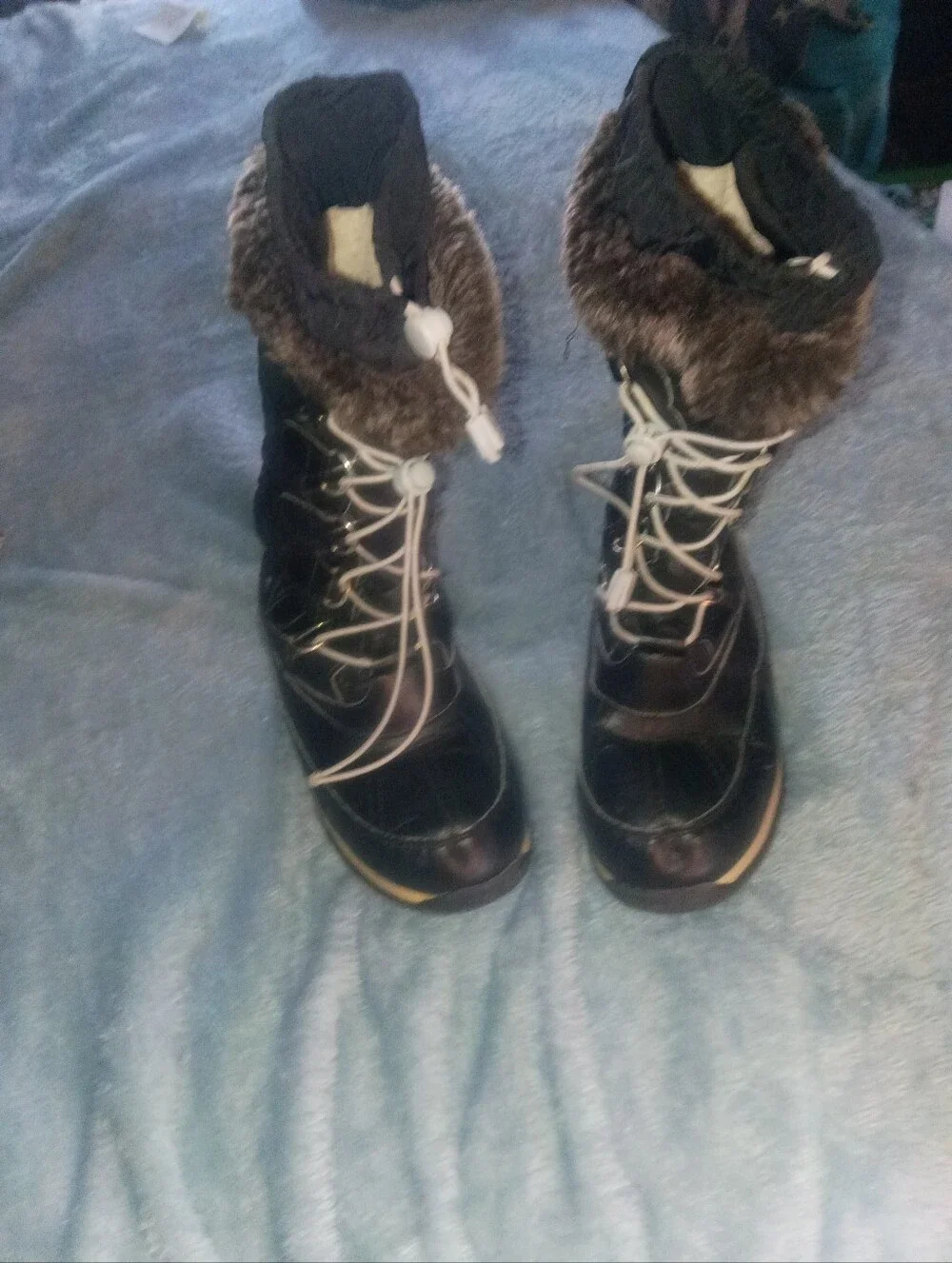 Girls  Black Faux-Fur Winter Snow Boots